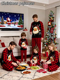 Family Matching Parent-Child 3D Printing Christmas Crew Neck Long Sleeve Pajama Homewear
