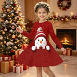 3-12Y Kid Girl Christmas 2026 Autumn Winter Long-sleeved Dresses