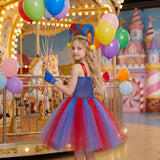 Kids Girl Magic Number Circus Princess  Halloween Anime Clown Play Dresses