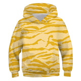 3D Digital Zebra Stripe Texture Trend Casual Children's Clothing Hooded Sweater