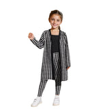 INS Jacket & Black Short Suspenders & Nine-point Pants Girls Three-piece Set