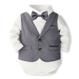 0-3Y Baby Boy Gentleman Fart-wrapped New Year Banquet 4 Pcs Set