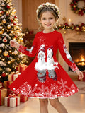 3-12Y Kid Girls Autumn Winter Christmas Long Sleeve 3D Dresses