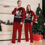 Family Matching Letter Plaid Printed Christmas Parent-child Loungewear Pajamas