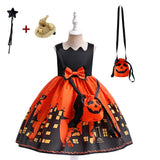Halloween Dress Pumpkin Witch Cos Cartoon Dress Festival Costume