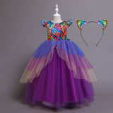 Kid Girl Halloween Long Masquerade Dresses