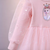 Kid Baby Girl Frozen Princess Elsa Autumn Gauze Dress
