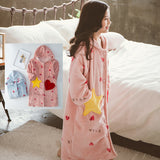 Kid Girls Nightgown Flannel Nightgown Thickened Coral Fleece Pajamas