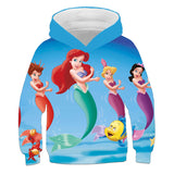 1-12T Kid Baby Girl Mermaid 3D Digital Printing Hoodie