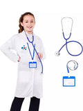 Kid Boy Girl Doctor White Work Permit Laboratory 3 Pcs Set