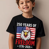 Kid Boy Cotton  Vintage American 250th Anniversary Printed  T-Shirt