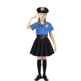 3-10Y Kid Girl Halloween Police Uniform Suit Multiple Pcs Set