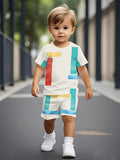 2026 New Sports Style Round Neck Short-sleeved Shorts Set Is Loose and Comfortable
