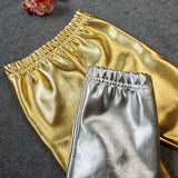 2-10T Kid Boy Girl Velvet Gold Silver Thickened Thermal Trousers Pants