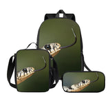 Kid Student Schoolbag Animal Meal Pencil Backpack 3 pcs/Set