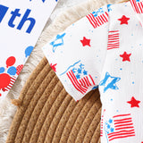 Independence Day Baby Boys Short Sleeve Bow Tie Blue Shorts 2 Pcs Set
