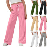 New solid color lines fashionable soft casual straight medium and adult trousers