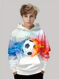 2-12T Kid Boys Long-sleeved Ball Print Leisure Sports Suit 2 Pcs Set