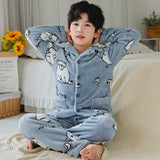 Kid Baby Boy Flannel Loungewear Autumn Winter Pajamas