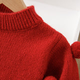 1-6T Kid Baby Girls Christmas Crew Neck Fleece Thickened Suit 2 Pcs Set