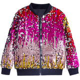 1-14T Kid Baby Girls Sequined Trendy Fashion Coats Jackets
