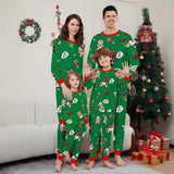 Family Matching Green Christmas Parent-child Christmas Crutches Pajamas