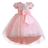 Kid Girl Princess Flower Sequin Fluffy Performance Trailing Dresses
