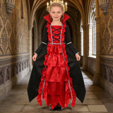 Children's and Women's Vampire Dresses, Halloween Red Pleats Suck, Holiday Party Costumes