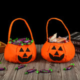 Embroidered Halloween Portable 3D Candy Pumpkin Lantern Bag Basket