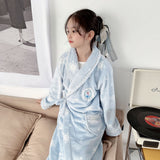Girls' Loungewear Princess Aisha Home Nightdress Warm Thickened Princess Elsa Bathrobe