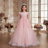 Kid Girl Princess Mesh Yarn Piano Performance Dresses