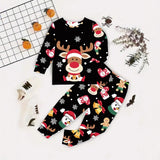 Flame Retardant and Fireproof Fabric Children's Long-sleeved Pajamas Set Loungewear