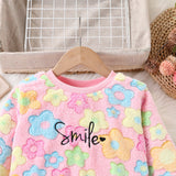 1-8Y Kid Baby Girls Autumn Winter Long-sleeved Fluffy Suits 2 Pcs Set