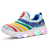 Kid Boys  Spring Autumn LED Luminous Mesh Sneakers Light Up Shoes