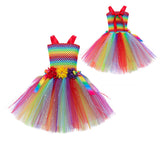 Kid Girl Sweet Fairy Mesh Princess Rainbow Elf Performance Dresses