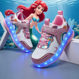 Kids Girl Runaway Mermaid Princess Roller Skates Charging Wheels Sneakers Shoes