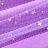 2-8Y Kid Girl Long-sleeve Crew Neck Bow Mesh Christmas Halloween Party Dresses
