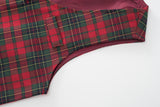 1-5Y Kid Baby Boys Red Plaid Christmas Suit Multi-piece Set