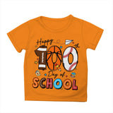 Kid Girl Boy 100 Days of School Print Round Neck Short Sleeve T-shirt Tops