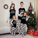 Family Matching Christmas Home Pajama Contrast Polar Bear Letter 3D Pajamas