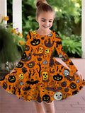 Christmas Crew Neck Dress Girls Korean Version Fashion Foreign Style Long Sleeve Snowflake