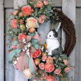 Easter Decoration Rabbit Wreath Woven Ribbon Wreath Simulation Plant Party