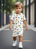 2026 New Sports Style Round Neck Short-sleeved Shorts Set Is Loose and Comfortable