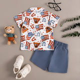 Kid Baby Boy Independence Day Summer Casual Short Sleeve 2 Pcs/ Set