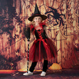 Halloween Kid Girl Costume Witch Festival Performance Dress