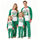Family Matching Parent-Child 3D Printing Christmas Crew Neck Long Sleeve Pajama Homewear