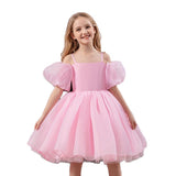6M-12T Kid Baby Girl Princess Bubble Sleeve Fluffy Birthday Princess Performance Dress
