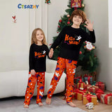 Family Matching Parent-child Halloween Pajamas Long-sleeved  Little Devil Eyes 2 Pcs Set