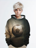 2-12T Kid Boy Graffiti Football 3D Digital Printing Casual Pullover Hoodie