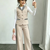 Girls' Fashion Suit, Foreign Suit, Vest, Jacket and Trousers Two-piece Suit